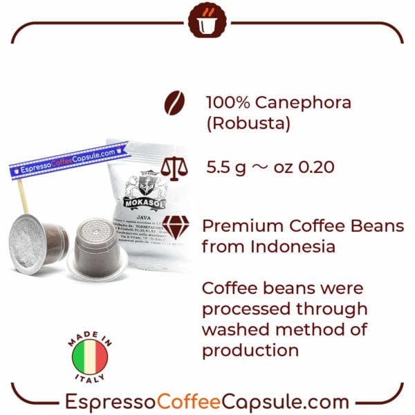Mokasol Java description • EspressoCoffeeCapsule.com